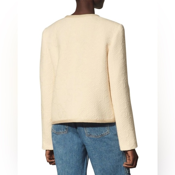 Sandro Sable Double S Tweed Wool Jacket 38 - Picture 4 of 16